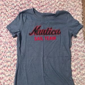 Blue woman's Nautica t-shirt "sail team"